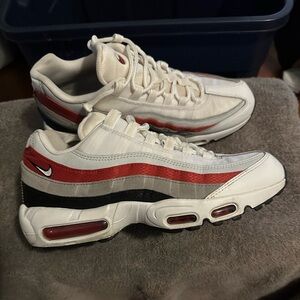 Nike Air Max 95 “White Varsity Red” Size 10 Shoe